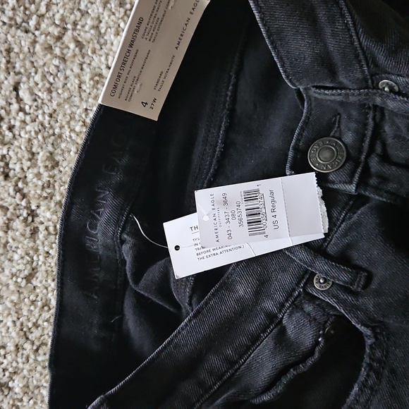 American Eagle AE Ripped Highest Waist '90s Boyfriend Jean in Rocker Black NEW - Picture 6 of 7